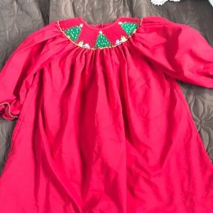 Girls 2t smocked Christmas dress